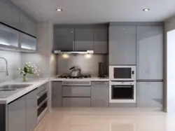 Modern Corner Kitchens In Gray Tones Photo