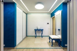 Blue Hallway Design Photo