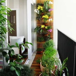 Loggia interior design with flowers