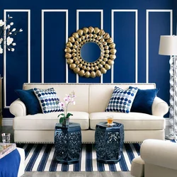 Blue and white living room design