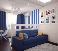Сине белая гостиная дизайн