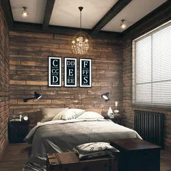 Bedroom interior loft wood