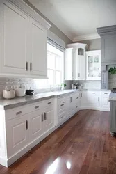 Kitchen interior with brown floor