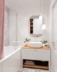 Дызайн невялікай светлай ванны