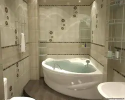 Bathroom design with triangular bathtub