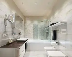 Rectangular bathroom in the interior photo