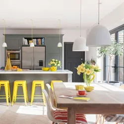 Кухня дизайн в серых тонах фото с яркими акцентами
