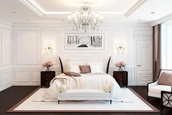 Дизайн белой спальни гостиной