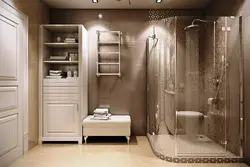 Интерьер ванной комнаты с душевой и ванной в современном стиле