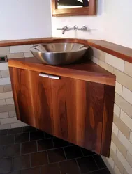 Угловая раковина в ванной дизайн фото