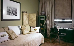 Khaki bedroom design