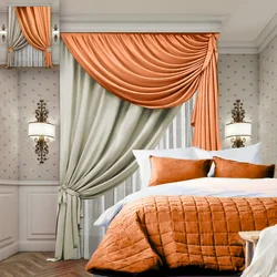 Curtains for the bedroom in a modern style design