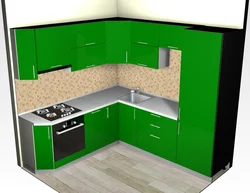 Фото маленькой кухни с одним угловым шкафом