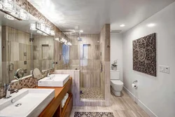 Modern bathroom design with toilet and shower
