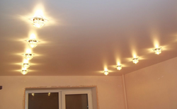 6 lamps on a suspended ceiling in the bedroom photo