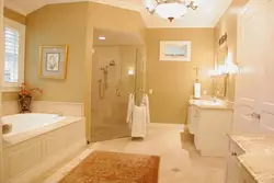 Ванная комната бежевого цвета дизайн фото