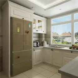 Дизайн кухни п образной с окном посередине