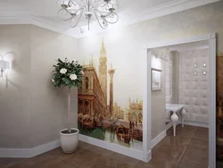 Photo wallpaper in the hallway design photo