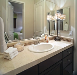 Built-in countertops in the bathroom photo