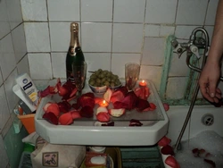 Romantic in the bathroom photo
