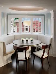 Round table for kitchen interior design photo