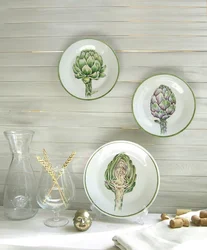Decorative Plates On The Wall In The Kitchen Interior
