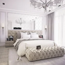 Bedroom design with white bed in modern style