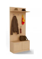 Hallway wall hanger with cabinet photo
