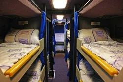 Bus with sleeping places for passengers photo