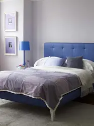 Голубая Кровать В Интерьере Спальни Фото