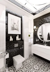 2 x 2 bath design in black and white