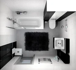 Ванна 2 на 2 дизайн в черно белом