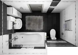 Ванна 2 на 2 дизайн в черно белом