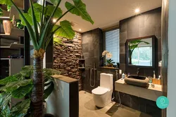 Bath design with palm trees