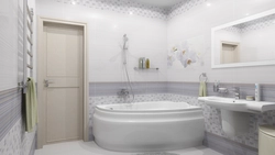 Bathroom in plain tiles design