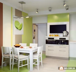 Сочетание зеленого цвета в интерьере кухни фото