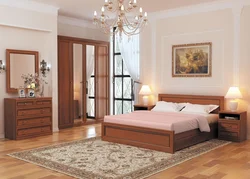 Bedroom interior furniture walnut color