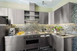 Gray panel kitchen design