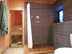 Country bathroom with shower design