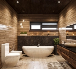 Laminate bathtub photo in the interior