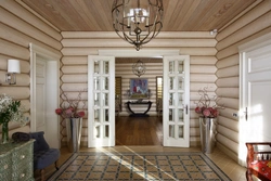 Hallway Design For A Wooden House Photo