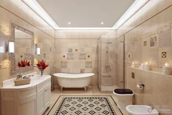 Bathroom design in beige tones