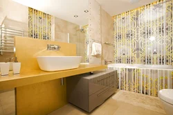 Желто белый дизайн ванной
