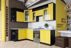 Kitchen design in a modern style in light colors corner