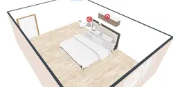 How to place a bed according to Feng Shui in the bedroom photo