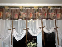 Kitchen curtain made from leftover tulle photo