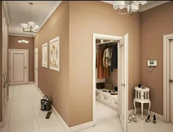 Hallway in cappuccino color interior photo