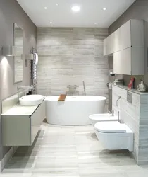 Дызайн ваннага пакоя плітка з ваннай і туалетам фота інтэр'еру
