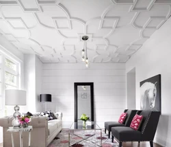 Interior of ceiling tiles in the living room