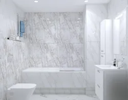 Marble tiles in the bathroom interior